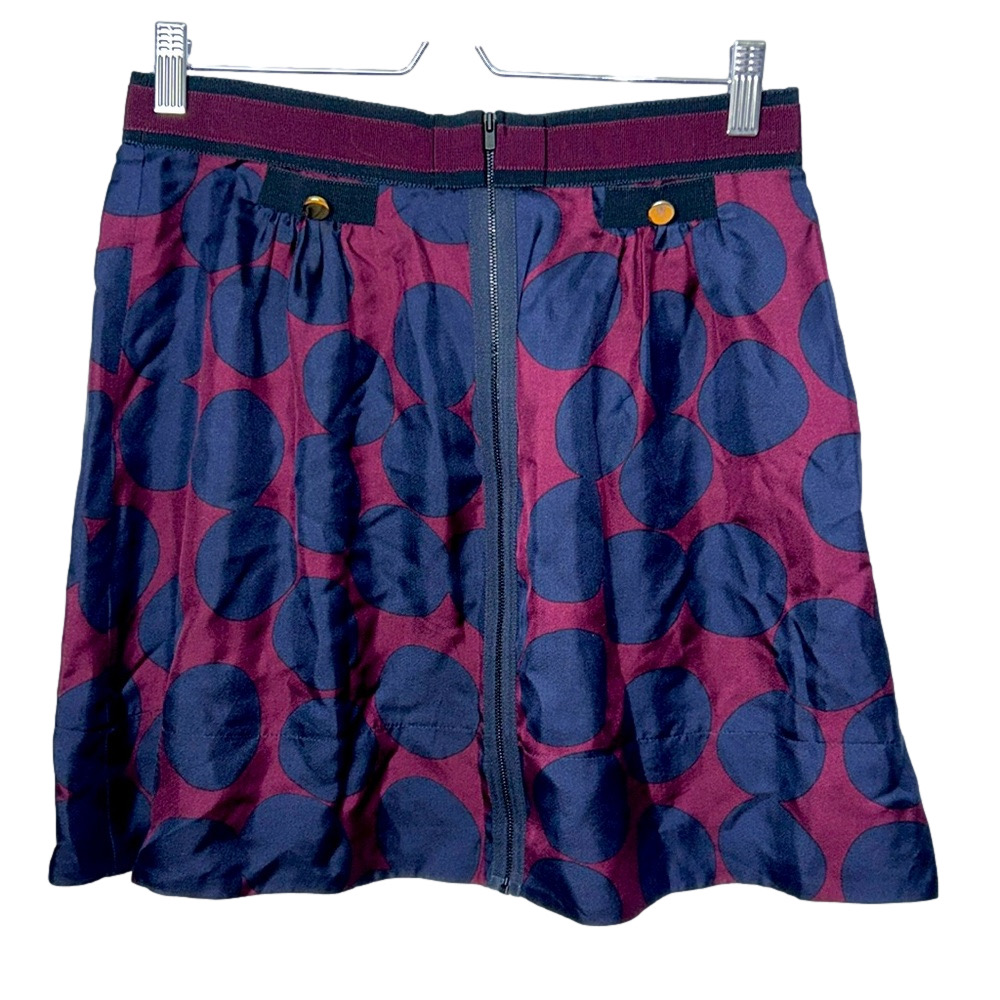 Tara Jarmon Silk Circle Skirt Gold Button Detail